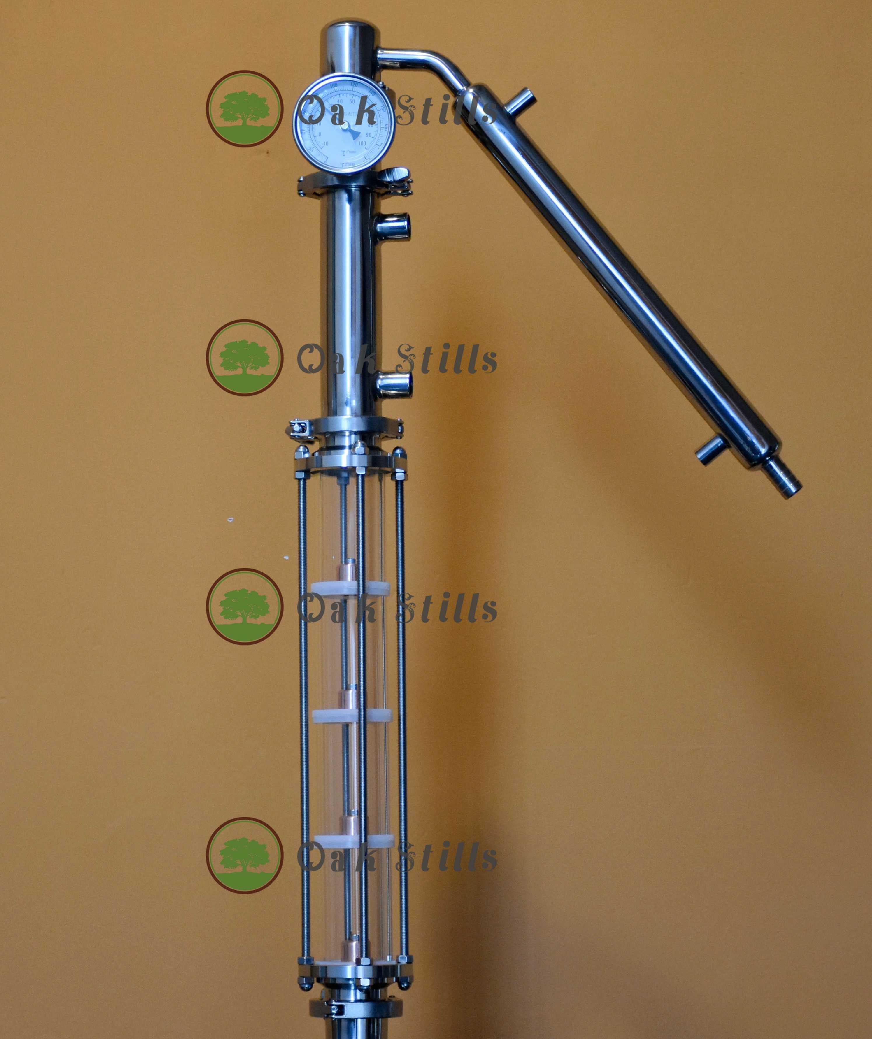 2 Inch Glass Reflux Column OakStills