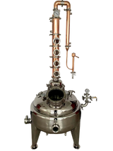 Alambique de reflujo de cobre Pot Belly de 26 galones, 100 litros, para vodka, ginebra y whisky, de 4 pulgadas y 4 placas