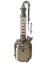 Jacketed Boiler with 6 inch 6 Plates Glass Reflux Still