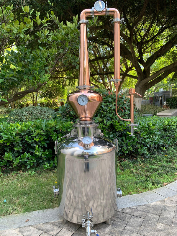 26 Gallon (100L) Copper Pot Still Column for Whiskey, Tequila, Brandy and Rum - OakStills