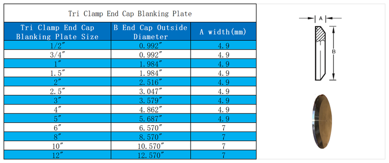 Tri Clamp End Cap Blanking Plate