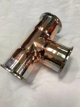 2 inch Copper Tri Clamp 3 Way Tee, front side