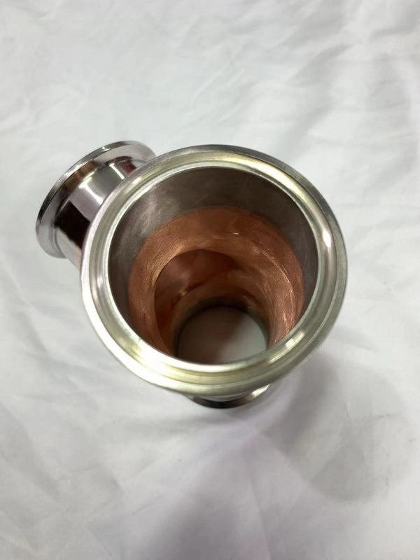 2 inch Copper Tri Clamp 3 Way Tee, inside
