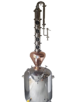 Alambique de reflujo de acero inoxidable de 300 litros, 6 pulgadas y 4 placas, con casco para whisky