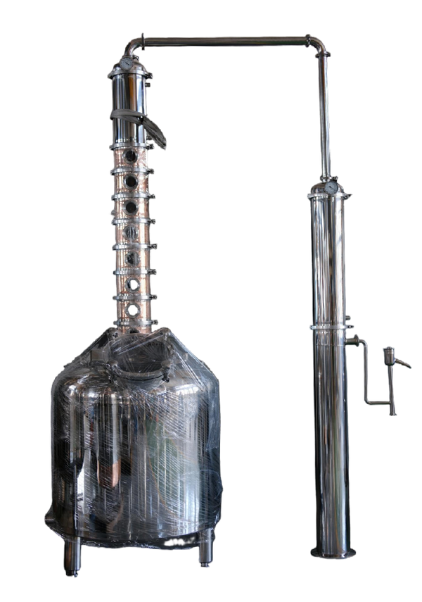 600Lt / 150 Gallons Non-Jacketed 8 inch 8 Plates Copper Reflux Still