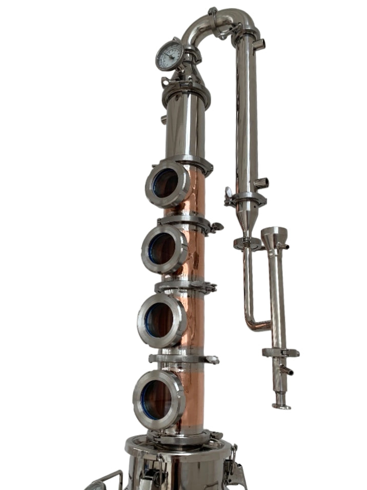 3" 4 Plates Copper Moonshine Flute Still Distillation Column