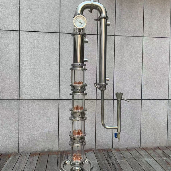 3 inch 4 Plate Modular Glass Reflux Column with Copper Bubble Plate