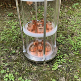 Columna de destilación de alcohol de vidrio de 4" con placas de burbujas de cobre