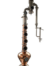 4 inch Copper Flute Distiller Still Column with Whiskey Helmet, Gin Basket