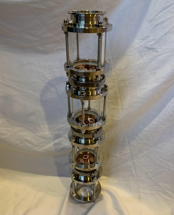 3 inch / 4 inch 4 Plate Glass Distillation Column Sections - OakStills