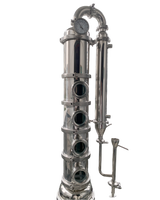 Columna de destilación por reflujo de alambique de flauta de acero inoxidable de 6"