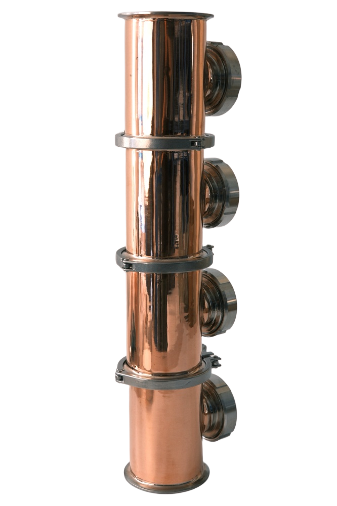 Secciones de columna de flauta de cobre de 4 pulgadas y 4 placas con placas de burbujas de cobre