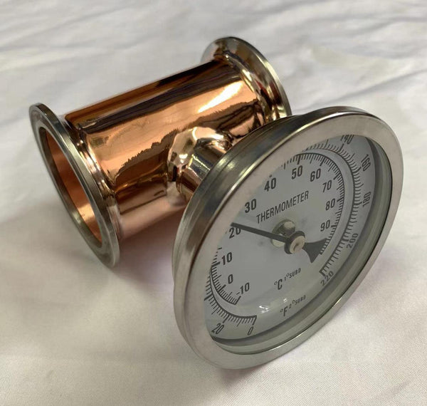 2" Copper Spool with Dial Thermometer - OakStills