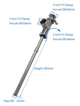 Thumper Keg Kit Tri Clamp Adapter 2" Stainless Steel