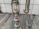 3 inch 4 Plate Modular Glass Reflux Column with Copper Bubble Plate