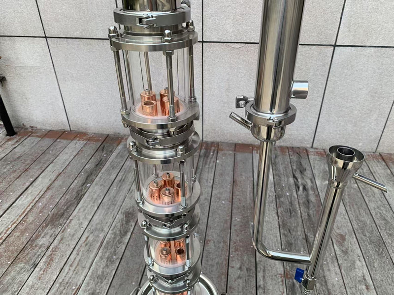 3 inch 4 Plate Modular Glass Reflux Column with Copper Bubble Plate
