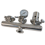 1 inch Pressure Relief Valve PRV with Pressure Gauge For Distillation Boiler