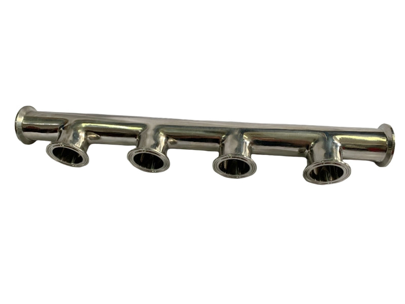 Colectores de triple abrazadera de 4 puertos, 1,5 pulgadas, acero inoxidable 304