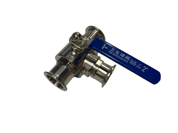 Tri clamp 3 way ball valve (T type)