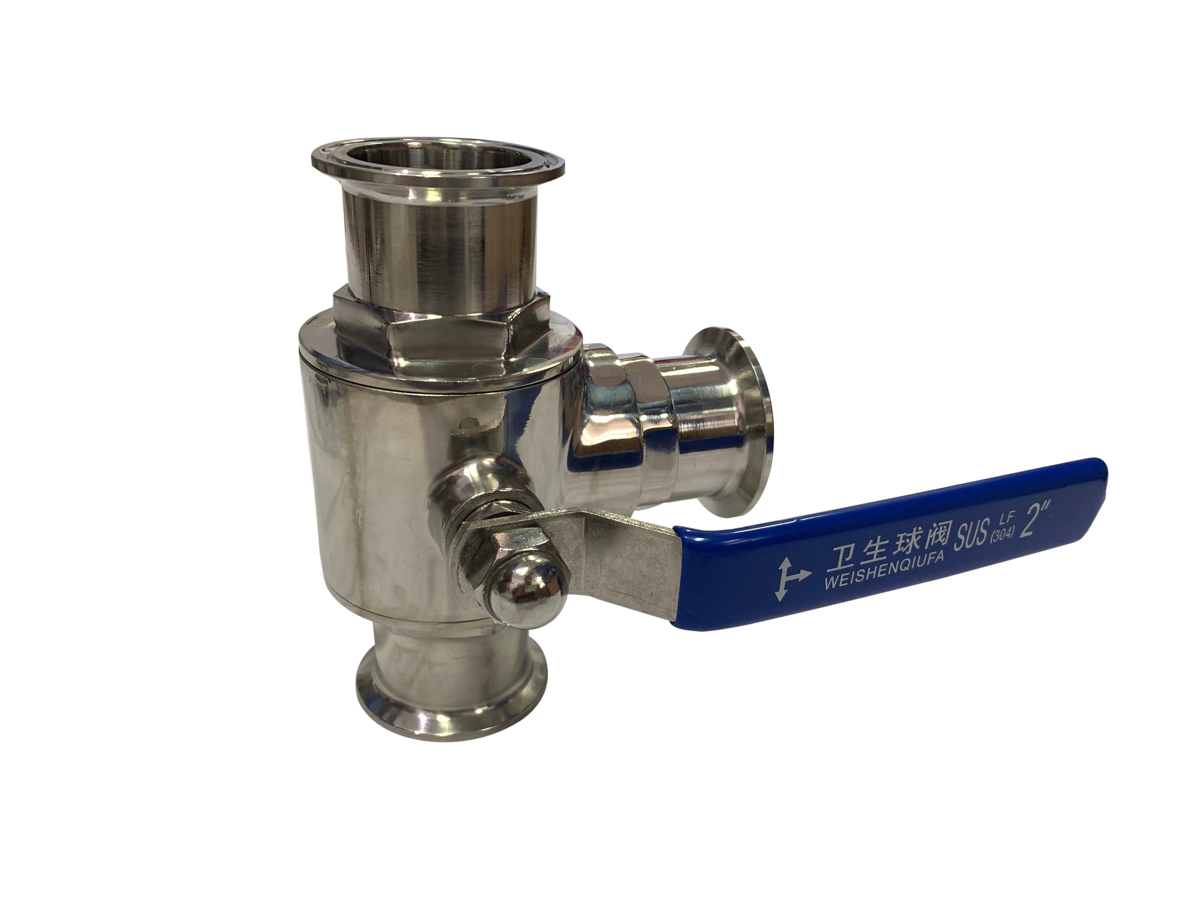 Tri clamp 3 way ball valve (T type) – OakStills