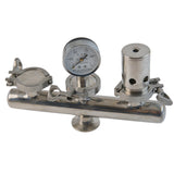 1 inch Pressure Relief Valve PRV with Pressure Gauge For Distillation Boiler