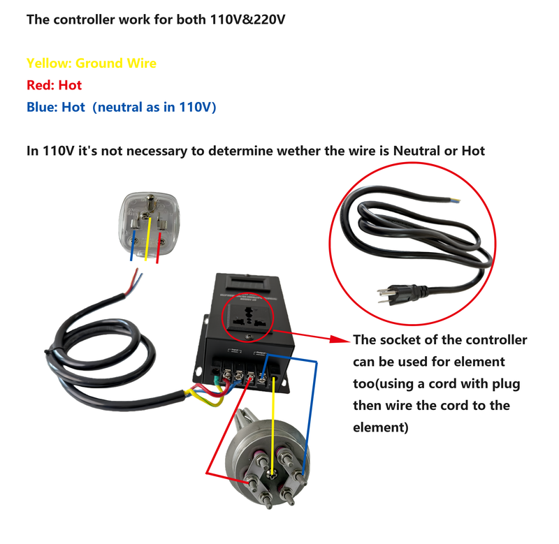 Controlador de calor para destilador Moonshine de 220 V y 3000 W/110 V y 2000 W (amperaje variable)
