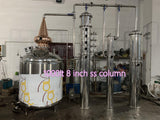  Multifunctional Copper Distillation Whiskey Gin Vodka Distillery, 1000L 8 inch ss column