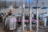 Multifunctional Copper Distillation Whiskey Gin Vodka Distillery, 1000L 12 inch ss column