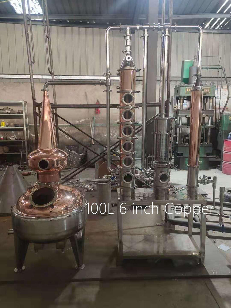 Vodka Gin Whiskey Rum Distiller, 100L 6 inch Copper