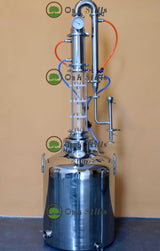 26 Gallon 100L Moonshine Still with 4" Glass Reflux Column-Turn Key Project - OakStills