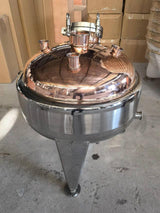 100Lt 26 Gallon Copper Jacket Pot Belly Still Boiler, back view