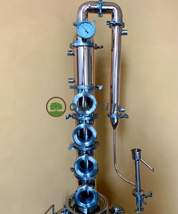 4" Modular Copper Still Flute Alcohol Distiller Distillation Column - OakStills