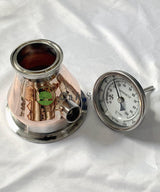 Copper 4" to 2"/3" to 2" reducer with dial thermometer