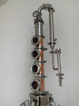 3" 4 Plates Copper Moonshine Flute Still Distillation Column