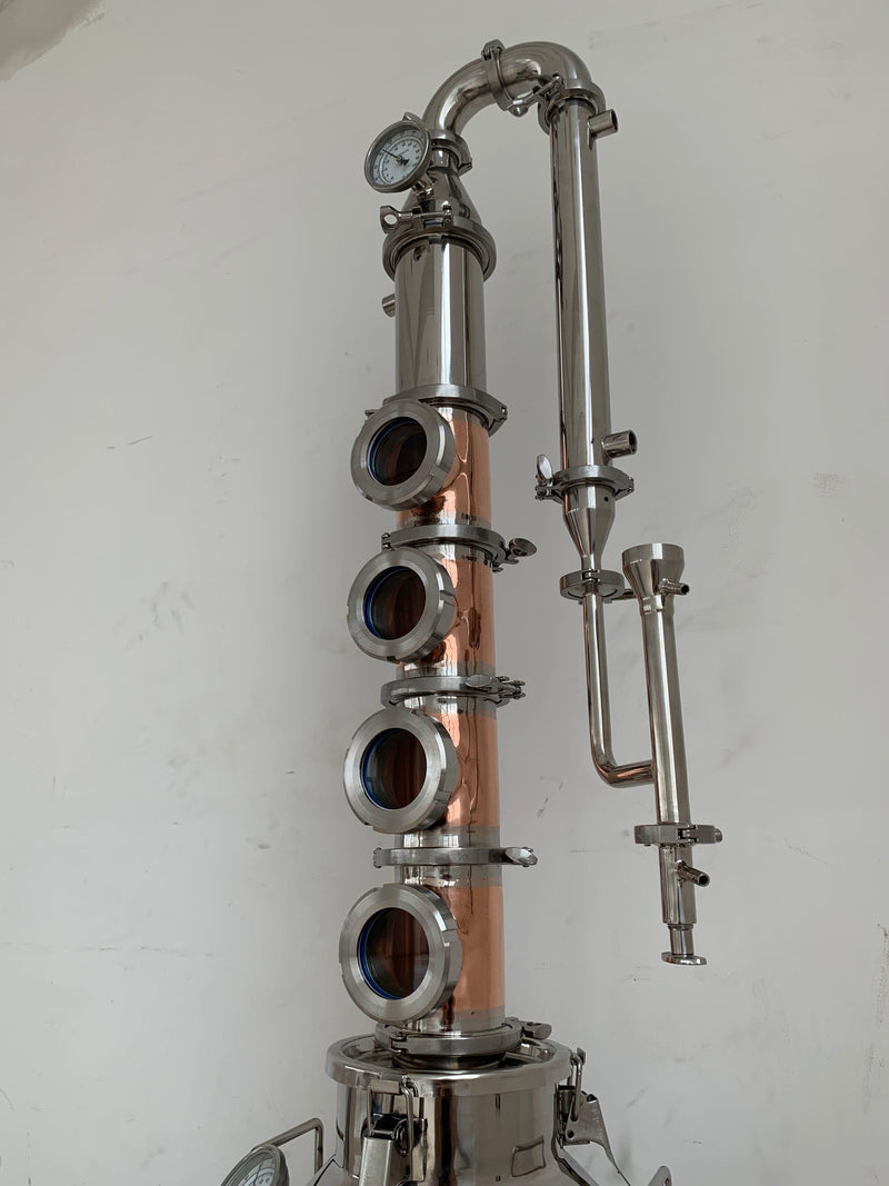 3" 4 Plates Copper Moonshine Flute Still Distillation Column - OakStills