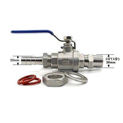 Weldless Bulkhead Ball Valve with Hose Barb For Home Brew Kettle Pot Mash, disassembled,front side