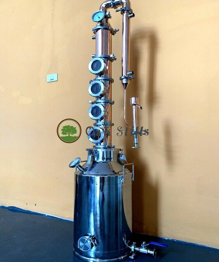 13 Gallon 4" All Copper Alcohol Flute Column Still - TurnKey Project