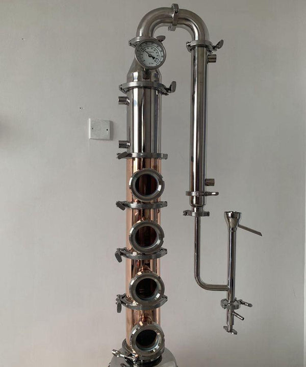 4" Moonshine Copper Reflux Still Tower with Copper Bubble Plates - OakStills