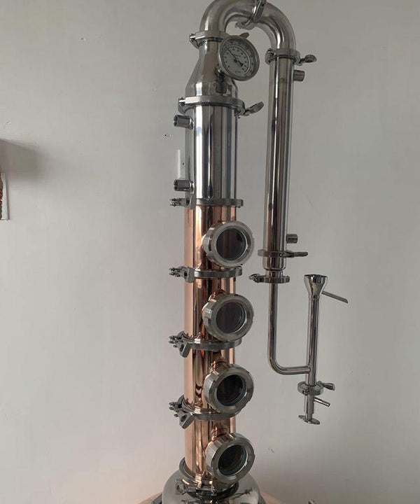 4" Moonshine Copper Reflux Still Tower with Copper Bubble Plates